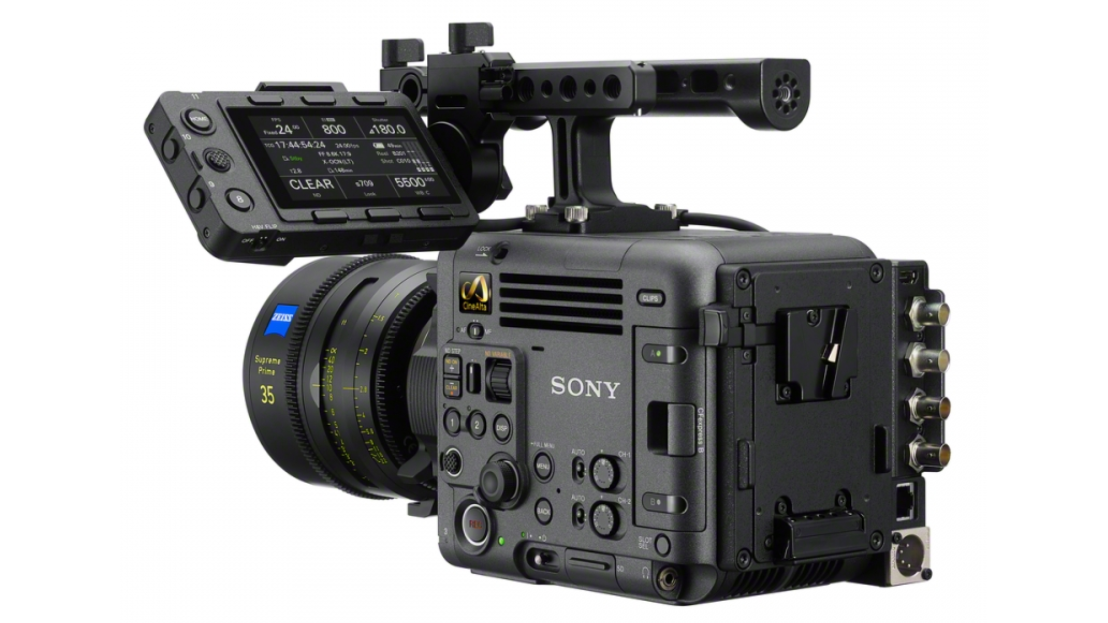 Sony Burano Camera, back and left side view